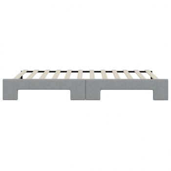 Tagesbett Ausziehbar Hellgrau 100x200 cm Stoff