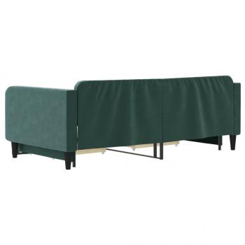 Tagesbett Ausziehbar mit Schubladen Dunkelgrün 100x200 cm Samt