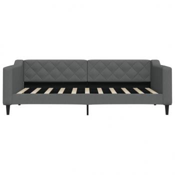 Tagesbett mit Matratze Dunkelgrau 90x190 cm Stoff