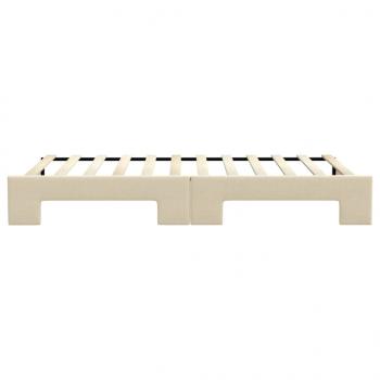 Tagesbett Ausziehbar Creme 100x200 cm Stoff