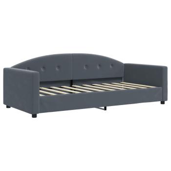 Tagesbett mit Matratze Dunkelgrau 90x190 cm Samt