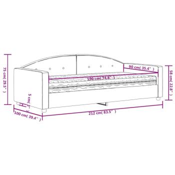 Tagesbett mit Matratze Dunkelgrau 90x190 cm Samt