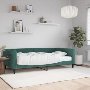 ARDEBO.de - Tagesbett mit Matratze Dunkelgrün 100x200 cm Samt