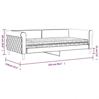 Tagesbett mit Matratze Dunkelgrün 100x200 cm Samt