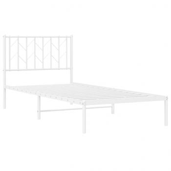 Bettgestell mit Kopfteil Metall Weiß 90x200 cm