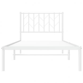 Bettgestell mit Kopfteil Metall Weiß 90x200 cm