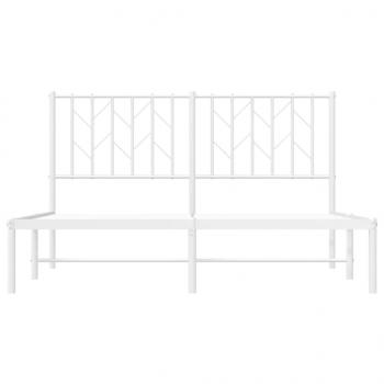 Bettgestell mit Kopfteil Metall Weiß 140x200 cm