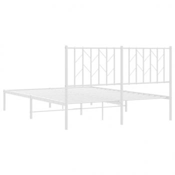 Bettgestell mit Kopfteil Metall Weiß 140x200 cm