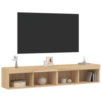 TV-Schränke mit LED-Leuchten 2 Stk. Sonoma-Eiche 80x30x30 cm
