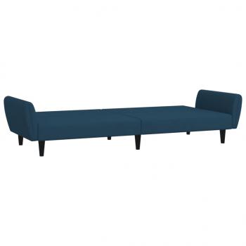 Schlafsofa 2-Sitzer Blau Samt