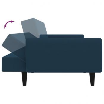 Schlafsofa 2-Sitzer Blau Samt