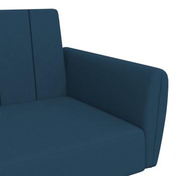 Schlafsofa 2-Sitzer Blau Samt