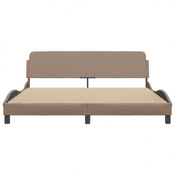 Bettgestell mit Kopfteil Cappuccino-Braun 180x200 cm Kunstleder
