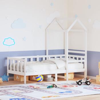 ARDEBO.de - Tagesbett mit Dach Weiß 80x200 cm Massivholz Kiefer