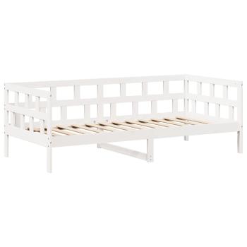 Tagesbett Set mit Dach Weiß 80x200 cm Massivholz Kiefer