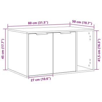 Katzenklo Eichen-Optik 80x50x45 cm Holzwerkstoff