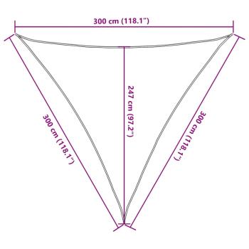 Sonnensegel 160 g/m² Creme 3x3x3 m HDPE