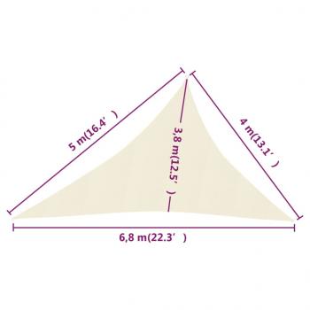 Sonnensegel 160 g/m² Creme 4x5x6,8 m HDPE