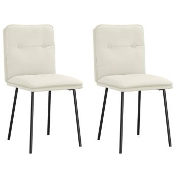 ARDEBO.de - Esszimmerstühle 2 Stk. Creme Samt