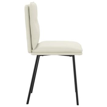 Esszimmerstühle 2 Stk. Creme Samt