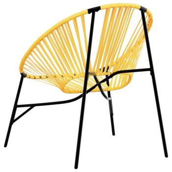 Gartenstuhl-Set 3-tlg. Schwarz und Gelb Poly Rattan