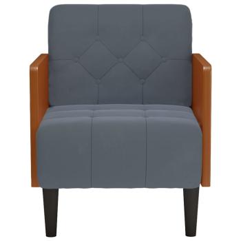 Sessel mit Armlehnen Dunkelgrau 55 cm Samt