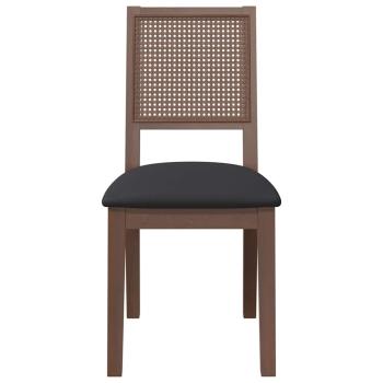 Esszimmerstühle mit Kissen 2 Stk. Braun Massivholz Gummibaum