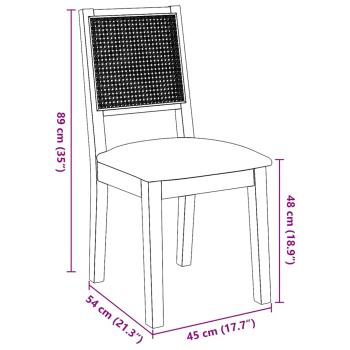 Esszimmerstühle mit Kissen 2 Stk. Braun Massivholz Gummibaum