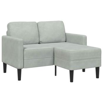 ARDEBO.de - 2-Sitzer-Sofa mit Chaiselongue L-Form Hellgrau 125 cm Samt