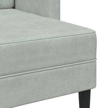 2-Sitzer-Sofa mit Chaiselongue L-Form Hellgrau 125 cm Samt