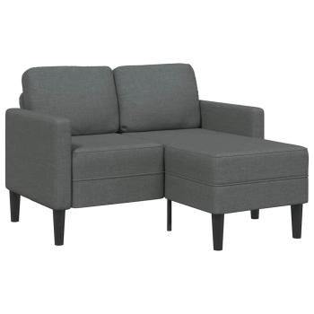 ARDEBO.de - 2-Sitzer-Sofa mit Chaiselongue L-Form Dunkelgrau 125 cm Stoff