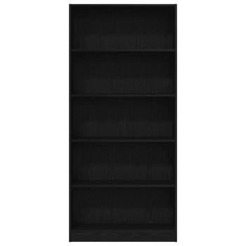 Bücherregal Schwarz Eichen-Optik 80x24x176 cm Holzwerkstoff