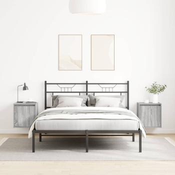 Wand-Nachttische 2 Stk. Grau Sonoma 38x34x40 cm