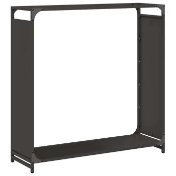 Brennholzregal Schwarz 90x28x90 cm Kaltgewalzter Stahl
