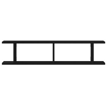 Wandregale 2 Stk. Schwarz Eichen-Optik 90x18x20cm Holzwerkstoff