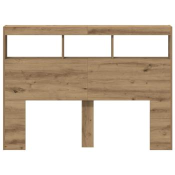 LED-Kopfteil mit Ablagen Artisan-Eiche 140x17x102 cm