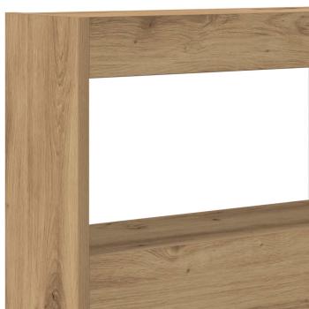 LED-Kopfteil mit Ablagen Artisan-Eiche 140x17x102 cm