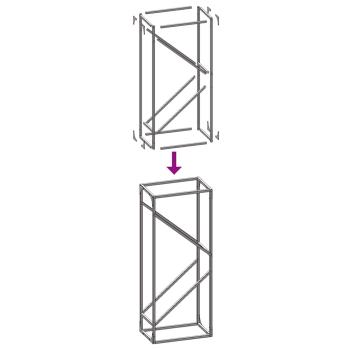 Brennholzregal Schwarz 40x25x100 cm Kaltgewalzter Stahl