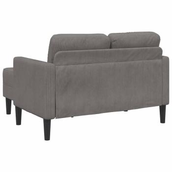 2-Sitzer-Sofa mit Chaiselongue L-Form Hellgrau 125 cm Leinen