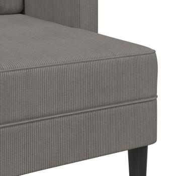 2-Sitzer-Sofa mit Chaiselongue L-Form Hellgrau 125 cm Leinen