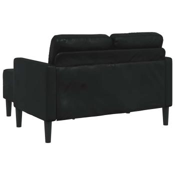 2-Sitzer-Sofa mit Chaiselongue L-f?rmig Schwarz 125 cm Kunstleder