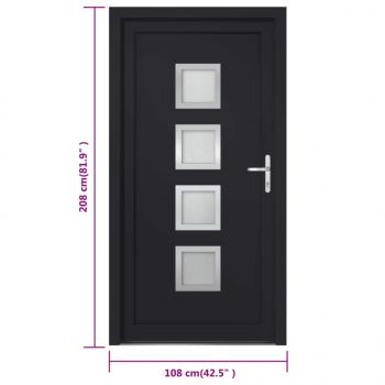 Haustür Anthrazit 108x208 cm PVC