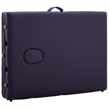 Massageliege Klappbar 3-Zonen mit Aluminiumgestell Lila