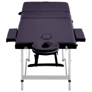 Massageliege Klappbar 3-Zonen mit Aluminiumgestell Lila