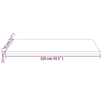 Tischplatte Weiß 110x55x2,5 cm Massivholz Kiefer Rechteckig