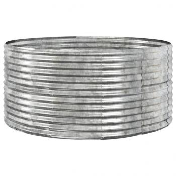 Hochbeet Silbern 140x140x68 cm Pulverbeschichteter Stahl