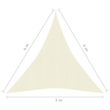 Sonnensegel 160 g/m² Cremeweiß 3x4x4 m HDPE