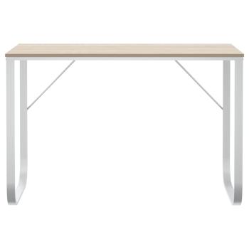 Computertisch Weiß und Eiche-Optik 110x60x73 cm Holzwerkstoff