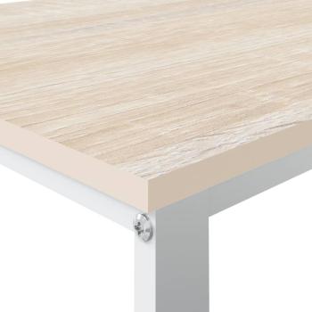 Computertisch Weiß und Eiche-Optik 110x60x73 cm Holzwerkstoff