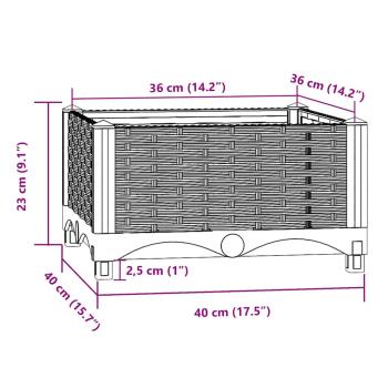 Hochbeet 40x40x23 cm Polypropylen